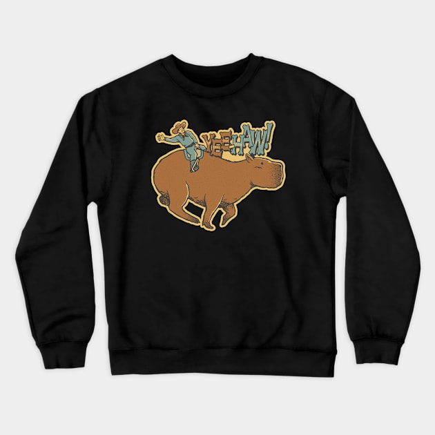 Capybara Cowboy Yee Haw by Tobe Fonseca Crewneck Sweatshirt by Tobe_Fonseca